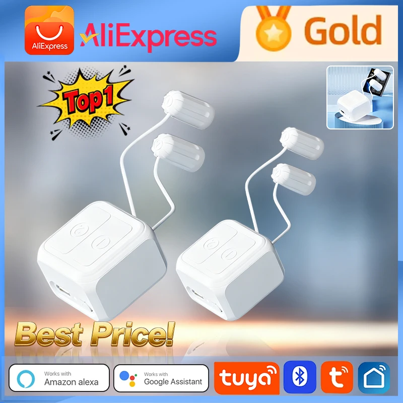 Фото Робот-палец Tuya с сенсорным экраном, Bluetooth Smart Fingerbot, перезаряжаемый Bluetooth, умный голосовой пульт дистанционного управления, кликер экрана времени №1