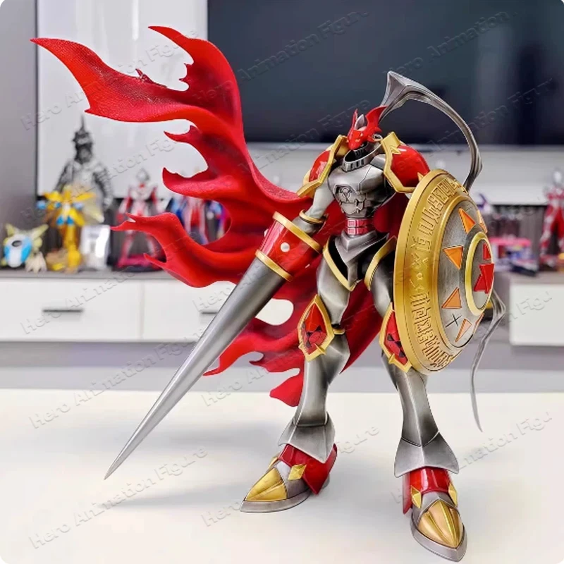 Фото Фигурка Digimon Gallantmon 40 см, рыцарь, из ПВХ, изысканная статуэтка с плащом, коллекционная аниме-модель, игрушка, украшение для стола, подарок для мальчика №3
