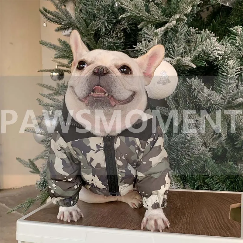 

Winter Pet Dog Clothes for Small Dogs Pets Clothing French Bulldog Warm Down Jackets for Yorkies Camouflage Coat Pug Vest PC1806