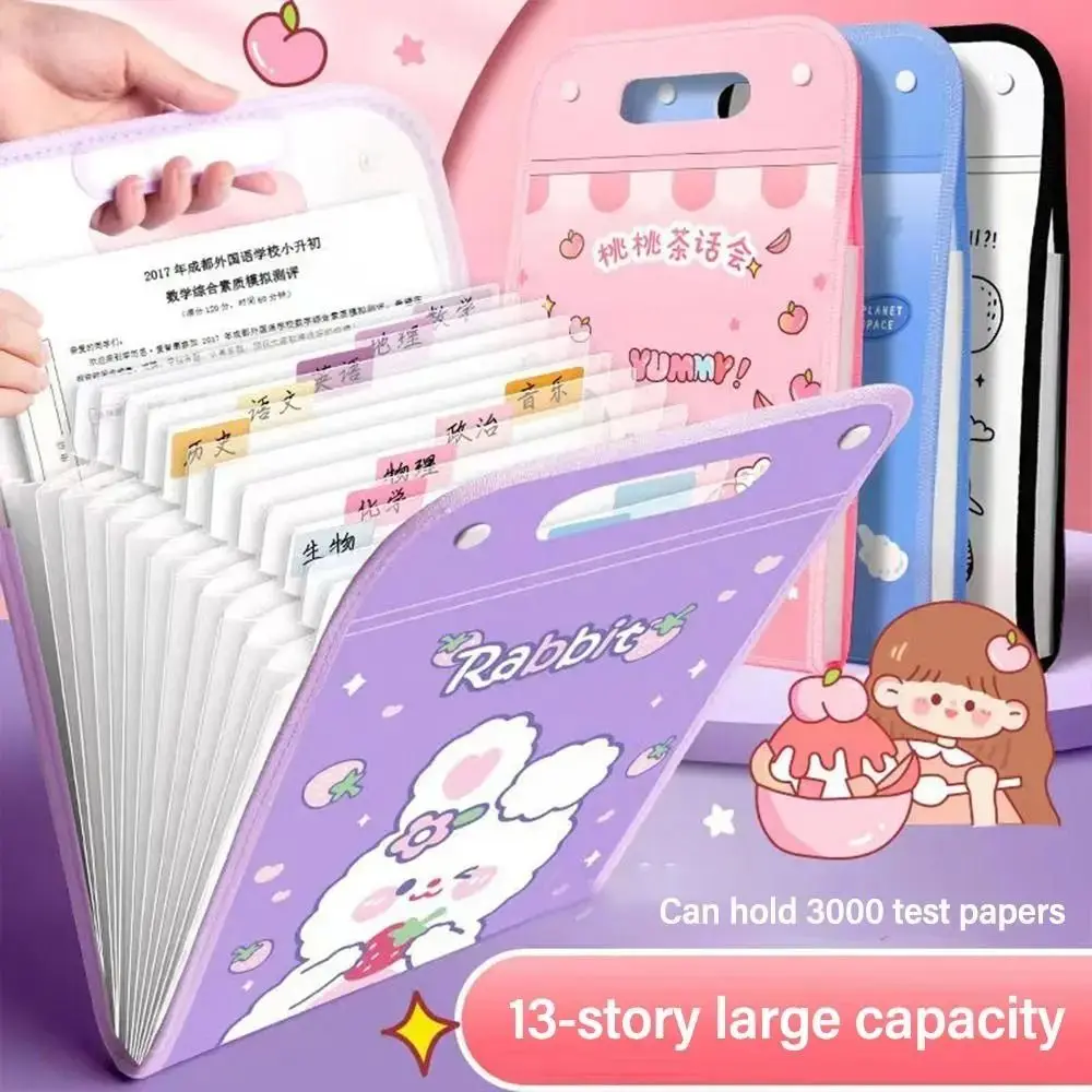 Ручная папка для файлов формата А4 большой емкости 13 карманов водонепроницаемый