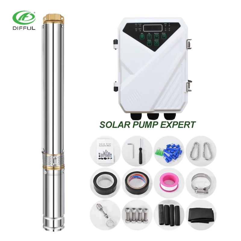 

deep well solar pumps 1hp dc solar submersible pump