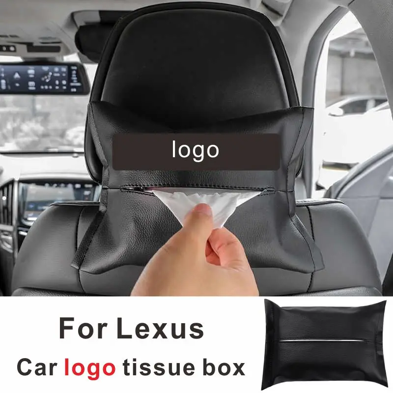 

For Lexus car logo armrest pad tissue bag hanging sun visor seat back storage bag drawer tissue box hanging bag decorative box