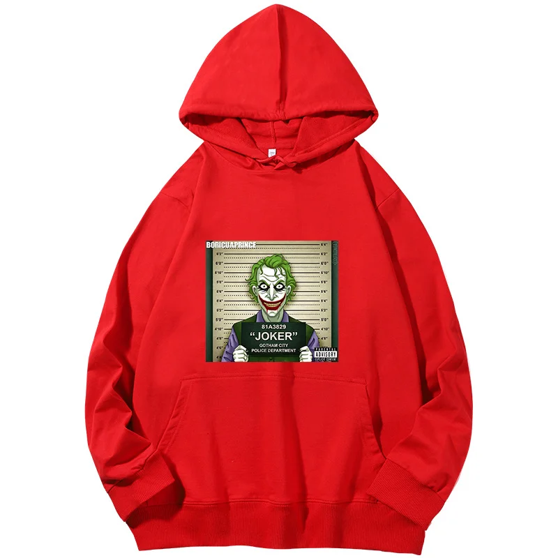 Joker Mugshot Prison Classic graphic Hooded sweatshirts Hooded Shirt cotton essentials hoodie men Spring Autumn Man sweatshirts