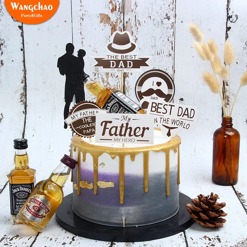 

Happy Father's Day Cake Decoration Best Dad Hero Father Theme Birthday Party Decoration Happy Birthday Cake DIY Supplies 2019