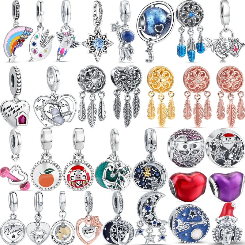 

New Dreams Of The Future Crayon Artist Palette Orange Dangle Charm Fit Original Pandora Bracelets Women 925 Silver Beads Jewelry
