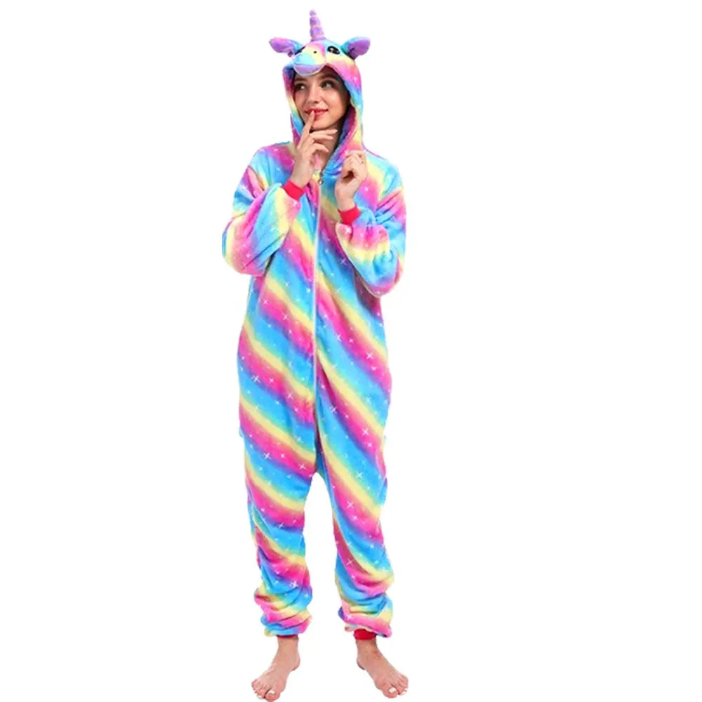 

Winter Adults Animal Stitch Totoro Onesies Women Men Long Sleeve Pajamas Frog Cat Cartoon Costumes Jumpsuits Christmas Hooded