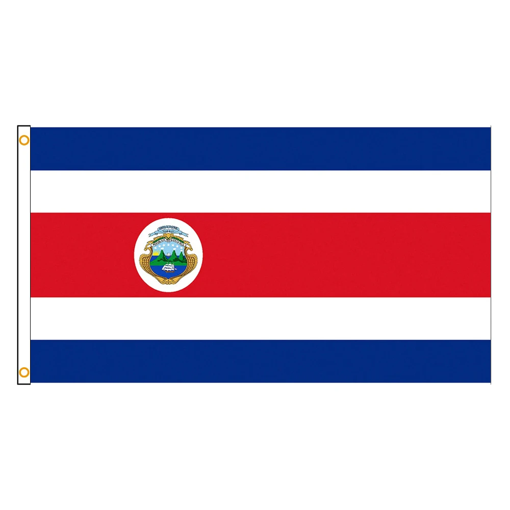 

90x150cm Costa Rica Flag Hanging Costa Rican National Flags Polyester Uv Fade Resistant Banner For Decoration