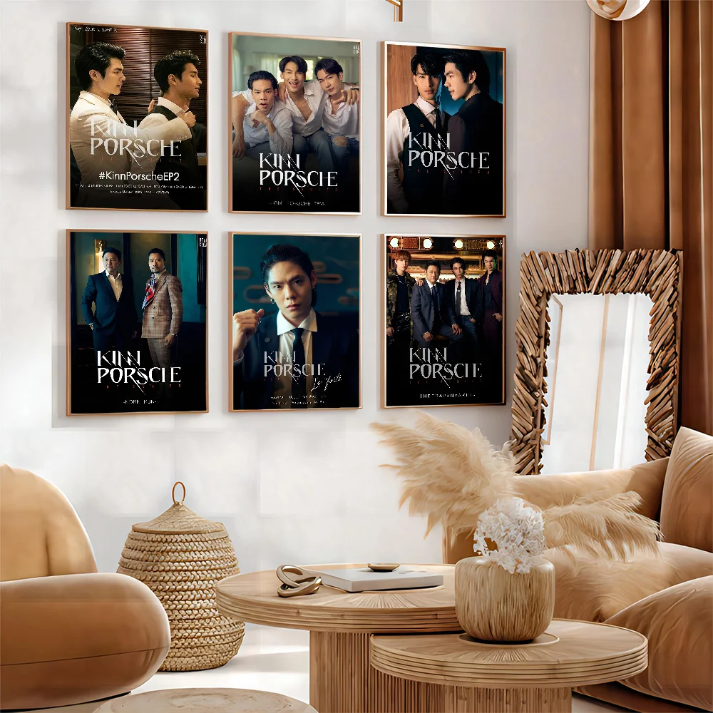 KinnPorsche серия фильмов белая бумага плакат наклейка из бумаги для кофейни бара
