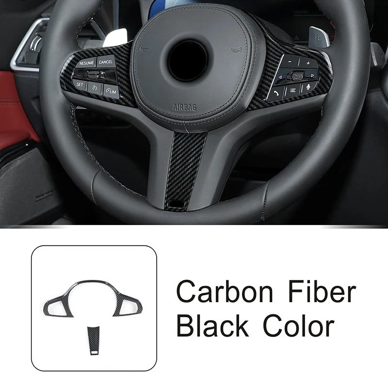 

Цветная рамка рулевого колеса из углеродного волокна декоративная накладка для BMW 3 5 серии G20 G30 2020-2022 автомобильный Стайлинг интерьера