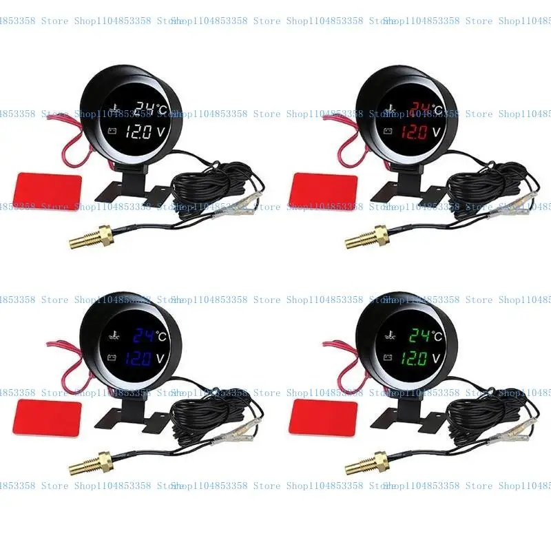 Фото 2 в 1, автомобильный вольтметр, измеритель температуры воды, цифровой датчик для автомобиля, грузовика, датчик 8/10/12/14/16/17/21 мм №5