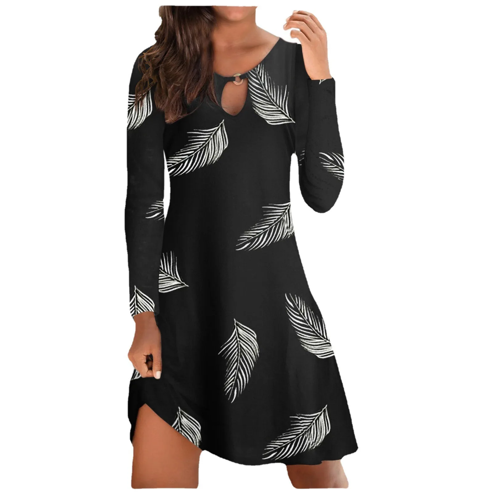 

Autumn pullover polka dot print temperament commuter women's dress