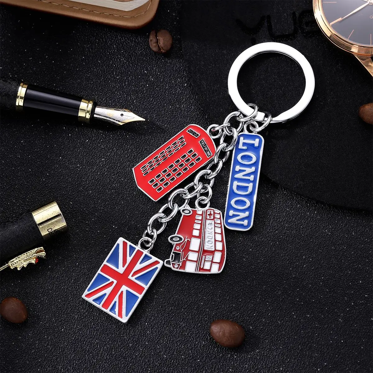 Promotional Jack Union Metal Key Phone Car Post Charms Rings