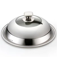 visible cooking wok pan lid stainless steel universal pan cover visible replaced lid for frying wok pot quality dome wok cover