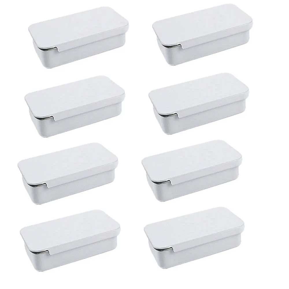 

8pcs 16ml Empty Matte Sliding Cover Push-Pull Tin Box Portable U Disk Chewing Gum Metal Box Small Home Ointment Storage Box