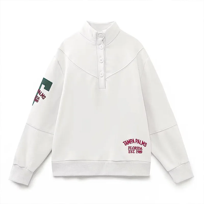 

Женский свитшот на пуговицах, с длинным рукавом