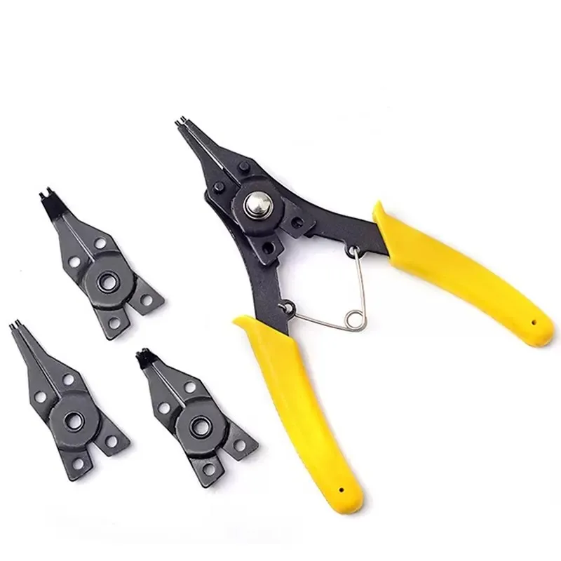 

4 in 1 Circlip Snap Ring Plier Four Headed Pliers Fastener Shaft Used Spring Disassembly Puller Springs Multitool Pliers Set