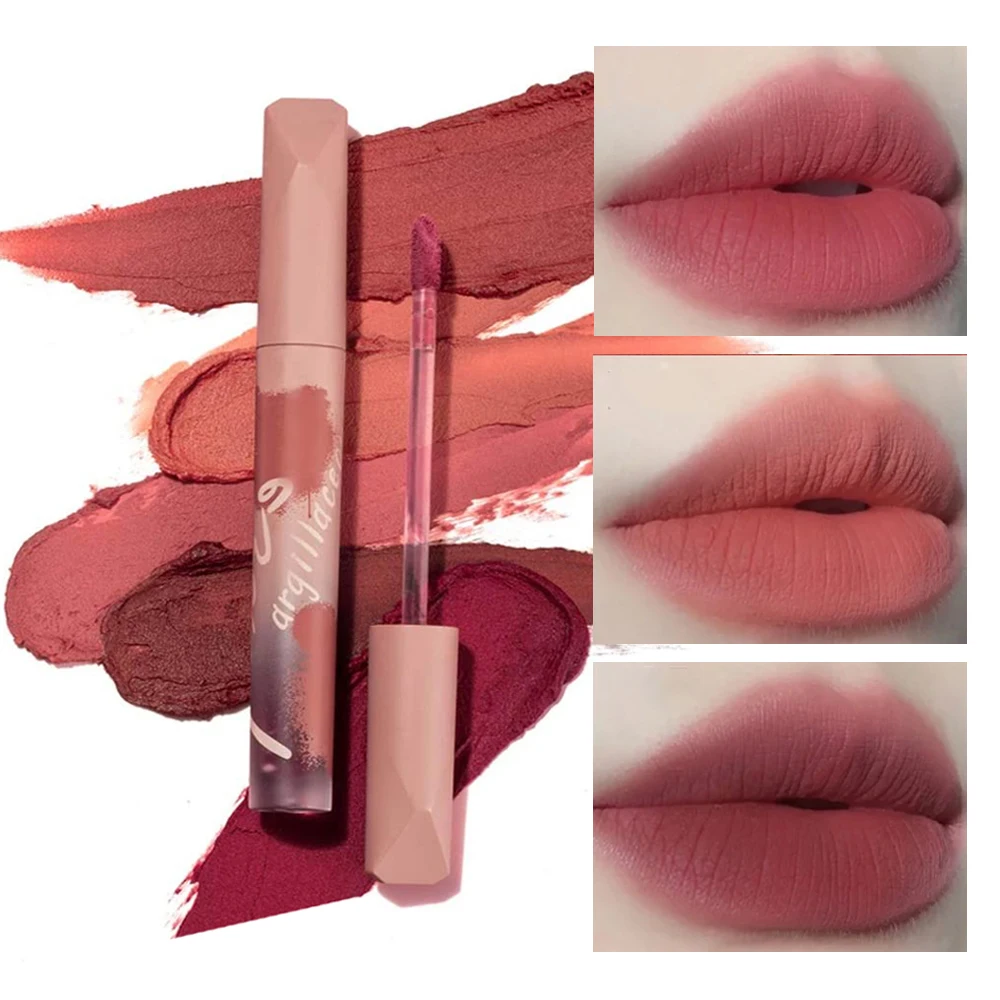 

HEXZE Velvety Matte Lipgloss Lip Gloss Nude Color Lipstick Sliky Smooth Lip Mud Sweet Hydrating Sexy Lip Makeup Cosmetic
