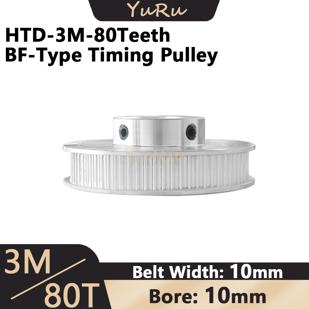 

HTD3M 80teeth Timing Pulley 3M BF-Type Belt Width 10mm Bore 10mm 80T 3M Synchronous wheel 80 Teeth Pitch 3mm Belt Pulley