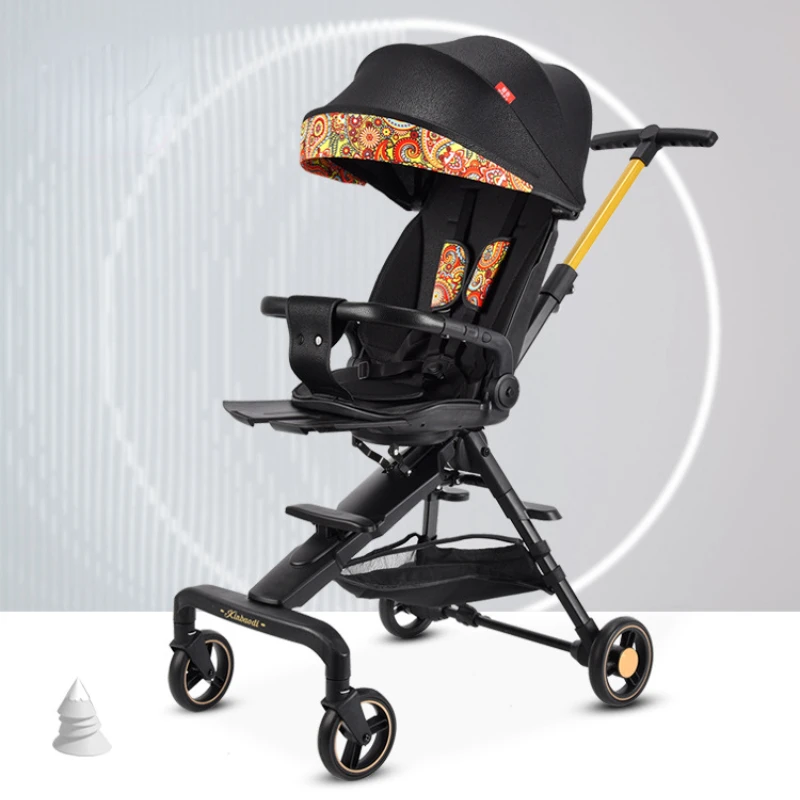 Lightweight Stroller Two-Way Ultra-light Stroller Can Sit And Lie Simple One-Button Folding High-View Newborn Baby Umbrella Car