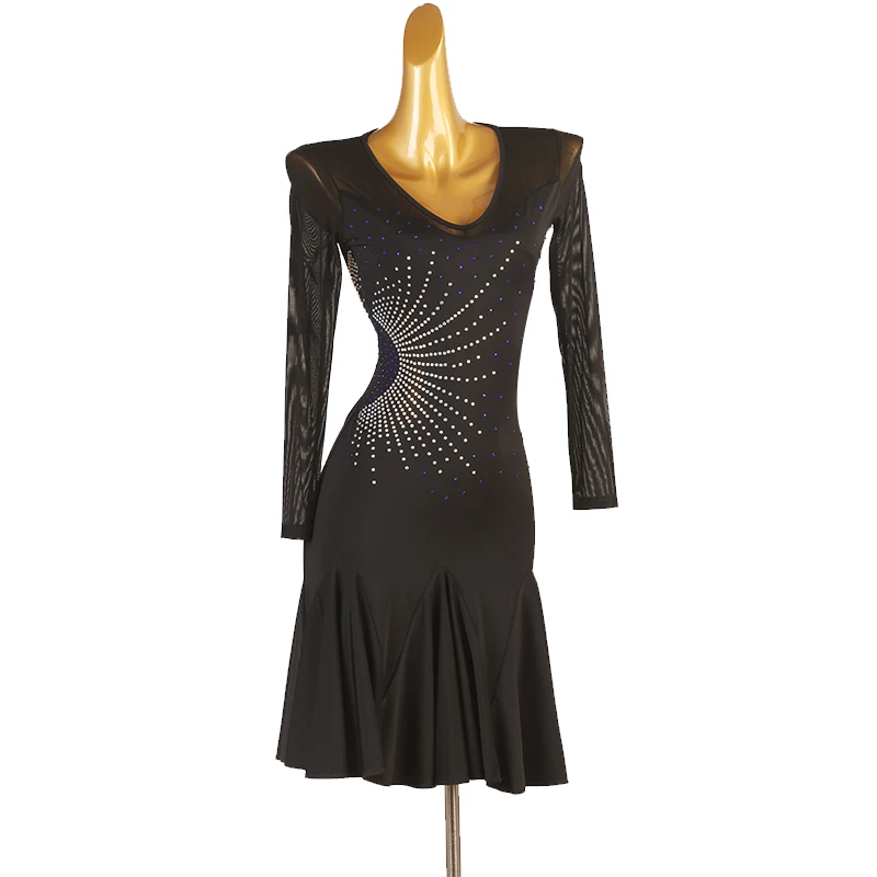 

Latin dance Dress Women's Big Skirt Dance Skirt Cha cha Tango Dance Dress Adult Stage Professional Performance Dress