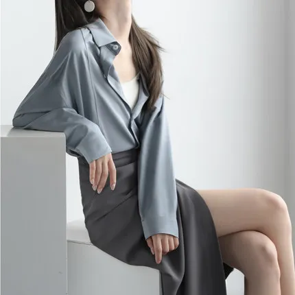 

2022Temperament thin section sunscreen shirt letter sling drawstring casual fashion female summer western style