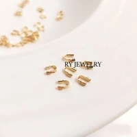 100pcs 18k gold plated u shaped horseshoe buckle retaining wire end buckle beaded for handmade diy accessories