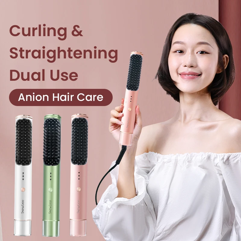 

2 In 1 Negative Ion Straightening Comb Constant Temperature Wet And Dry Comb Straightening And Curly Hair Straightening Brush