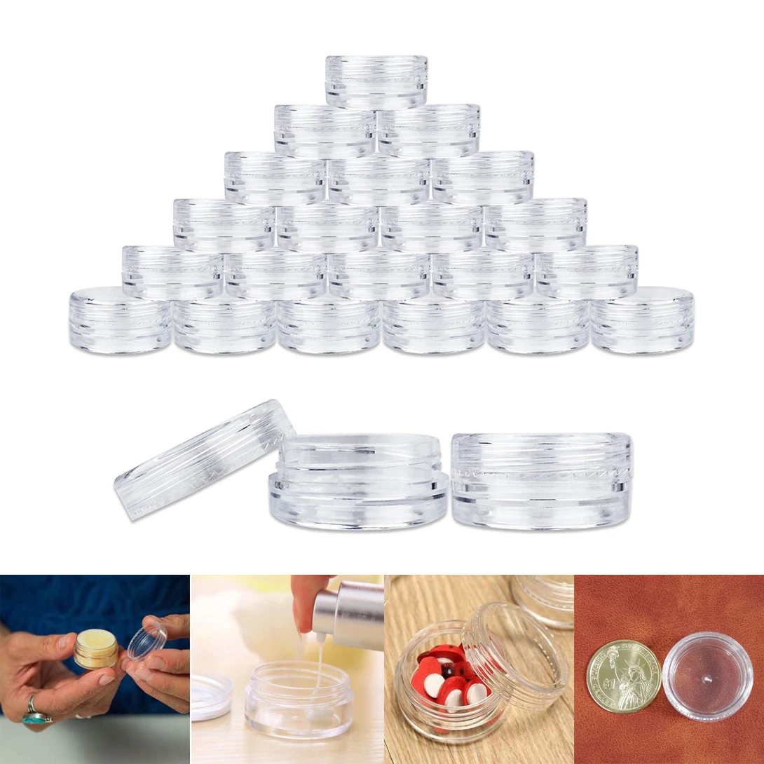 

40Pcs 3g/10g Small Mapeup Cosmetic Sample Jars Containers Travel Bottle with Airtight Cap Lid for Cream Lotion Jewelry Bead Nail