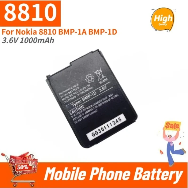 Фото Высококачественная аккумуляторная батарея 3.6V 1000mAh для Nokia 8810 BMP-1A BMP-1D, новая сменная батарея