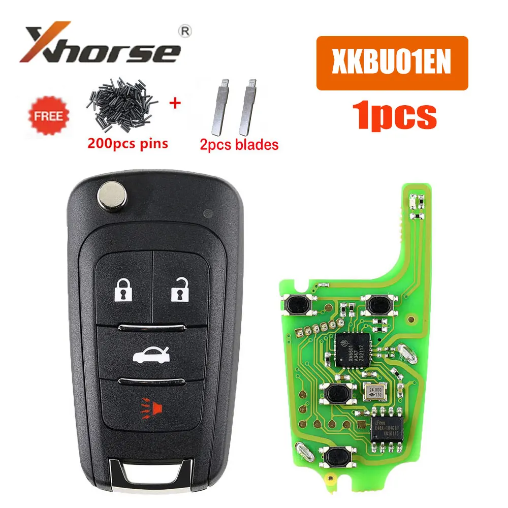 

1pcs Xhorse XKBU01EN Wire Remote Key for Buick Flip 4 Buttons Universal Car Remote Key for VVDI Key Tool Car Key with Key Blades
