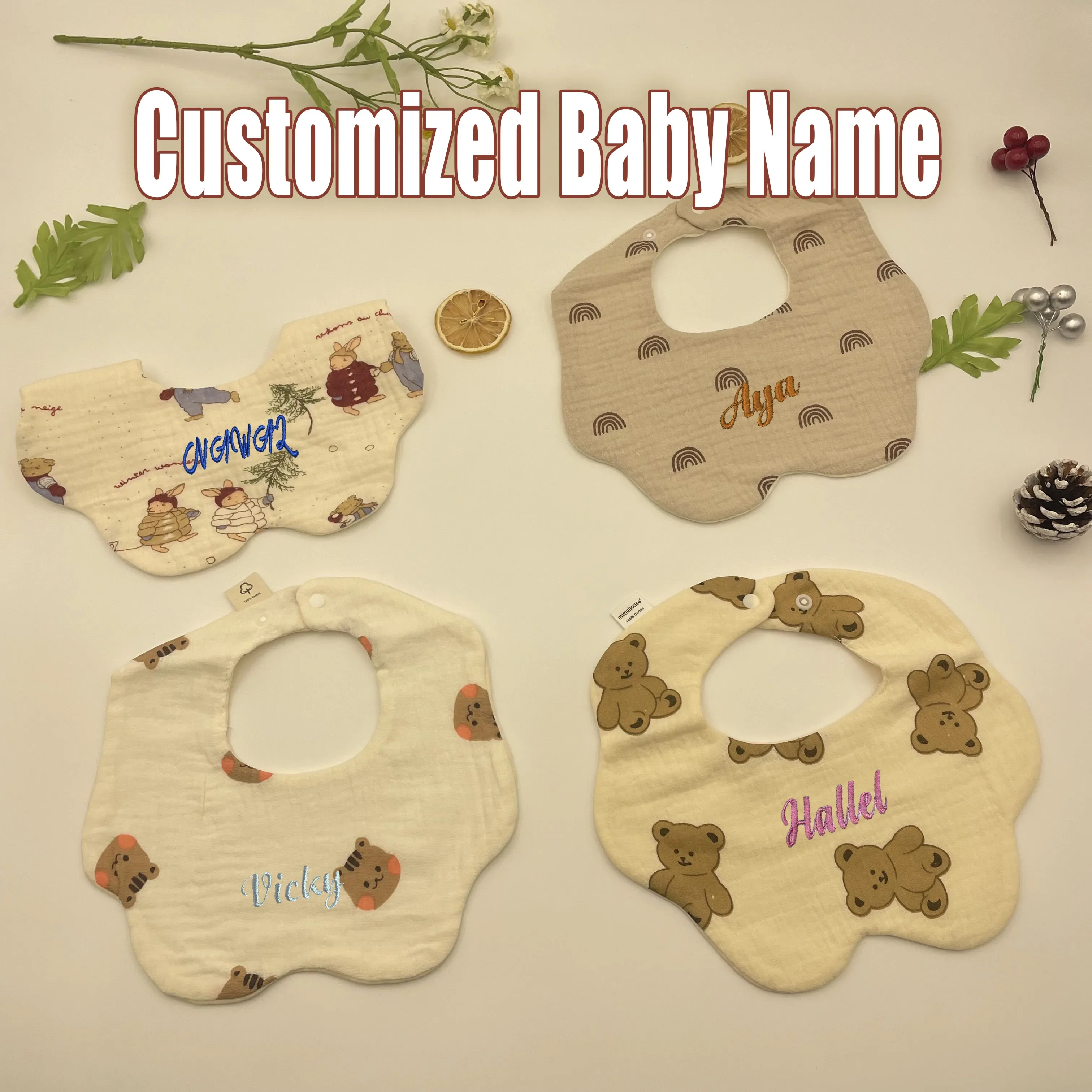 Персонализированные детские аксессуары непромокаемый нагрудник для девочек