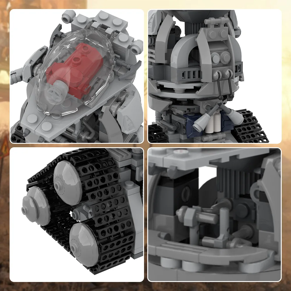 MOC Fallouted Game Robobrain Модель робота Строительные блоки Высокотехнологичный робот с