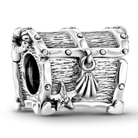 authentic 925 sterling silver moments chest of treasure charm bead fit pandora women bracelet necklace jewelry