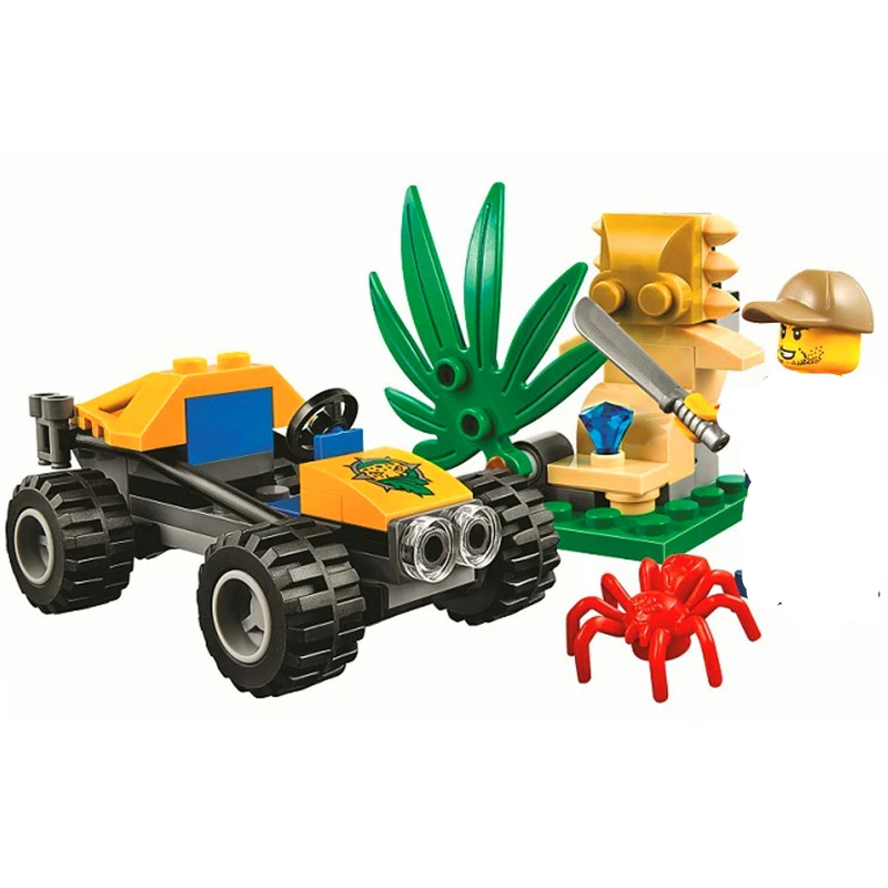 

City Series Jungle Explorers Buggy Building Blocks Sets Bricks Classic Forest Model Kids Toys Christmas birthday Gifts 10707