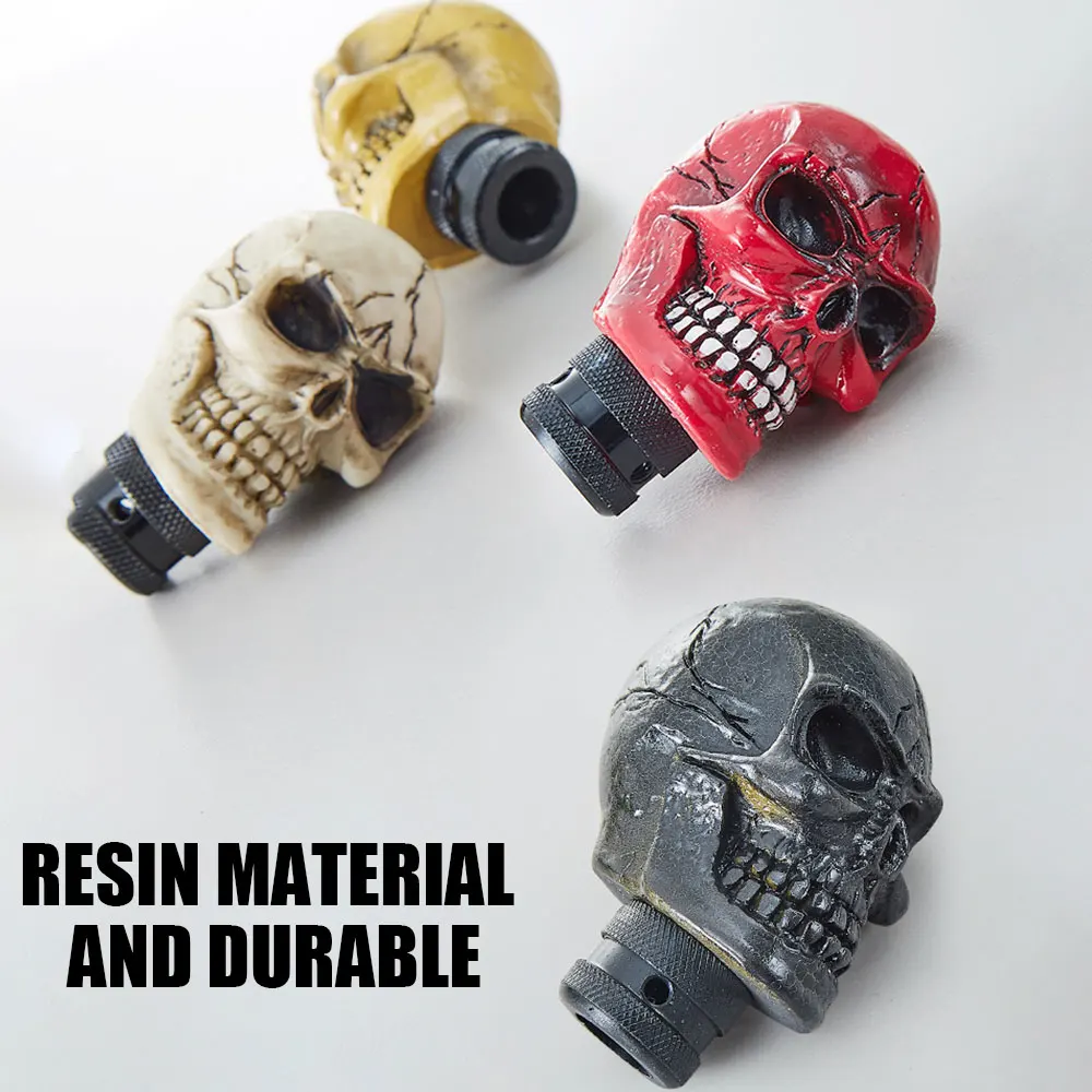 

New Skull Shape Head Car Interior Shift Knob Automatic Transmission Gear Stick Shifter Lever Handle Halloween Decoration