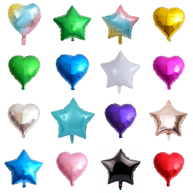 

15 шт., 18 дюймов, разноцветные, розовое золото, сердце, звезда, фольгированные шары для детского душа, украшения для дня рождения, свадьбы, дня ...