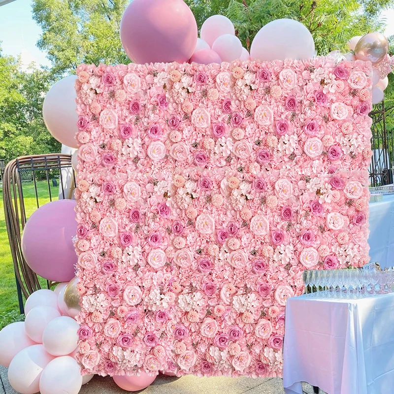 

Artificial Silk Rose Flower 3D Backdrop Wall Wedding Decoration Baby Shower Decor Backdrop Fake Flowers for Party Home Decor