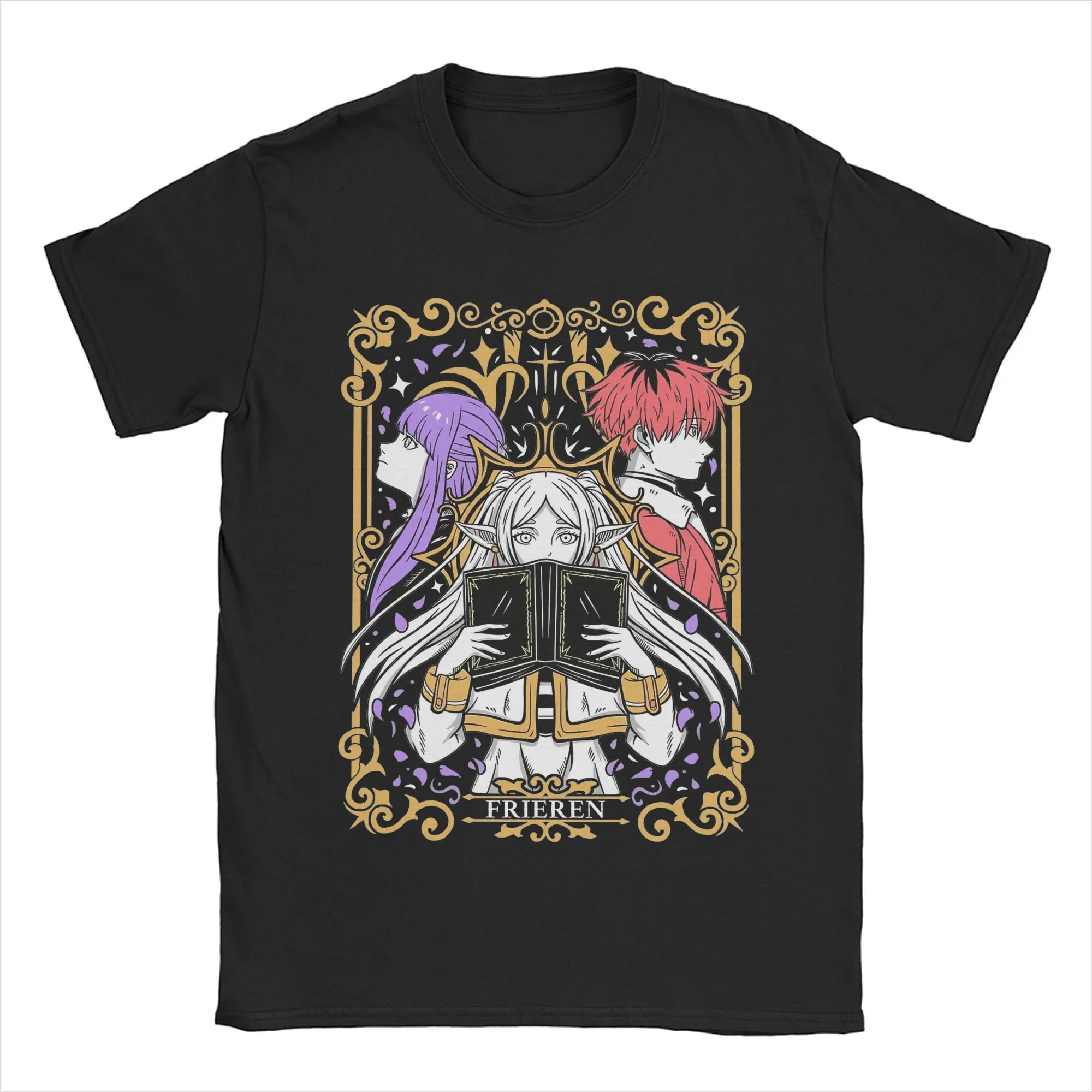 Мужская футболка Sousou No Frieren винтажные хлопковые футболки с короткими рукавами