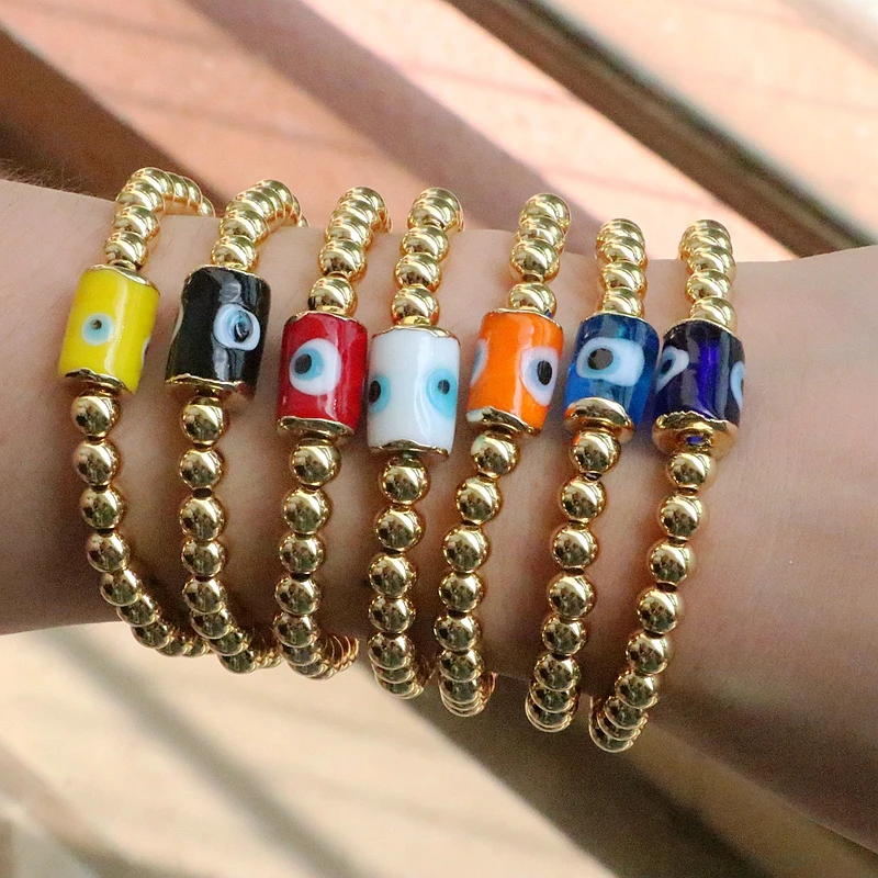 

3 шт., женский эластичный браслет с бусинами