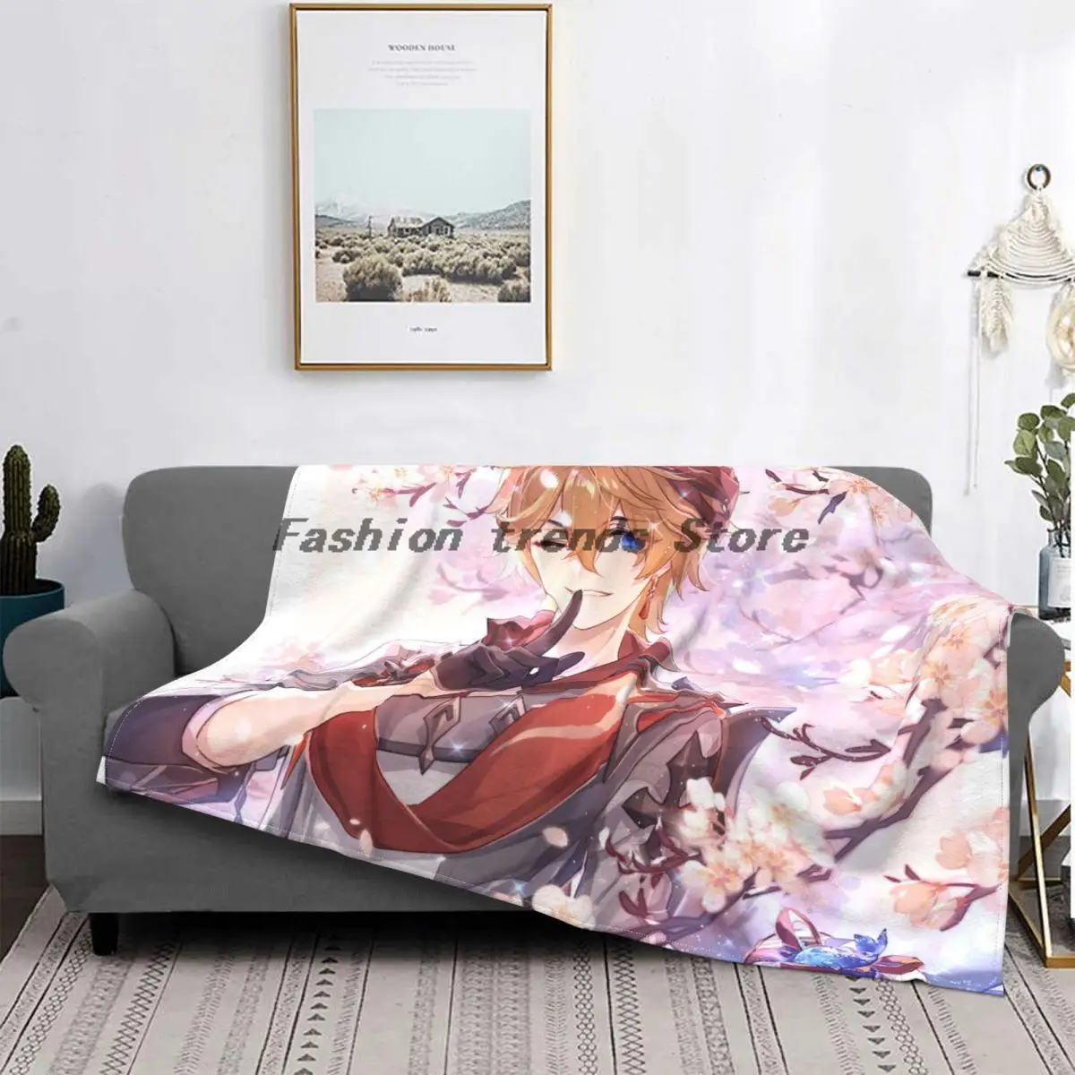 

Popular Game Genshin Impact Tartaglia Blanket Comfortable Fleece Blankets and Throws