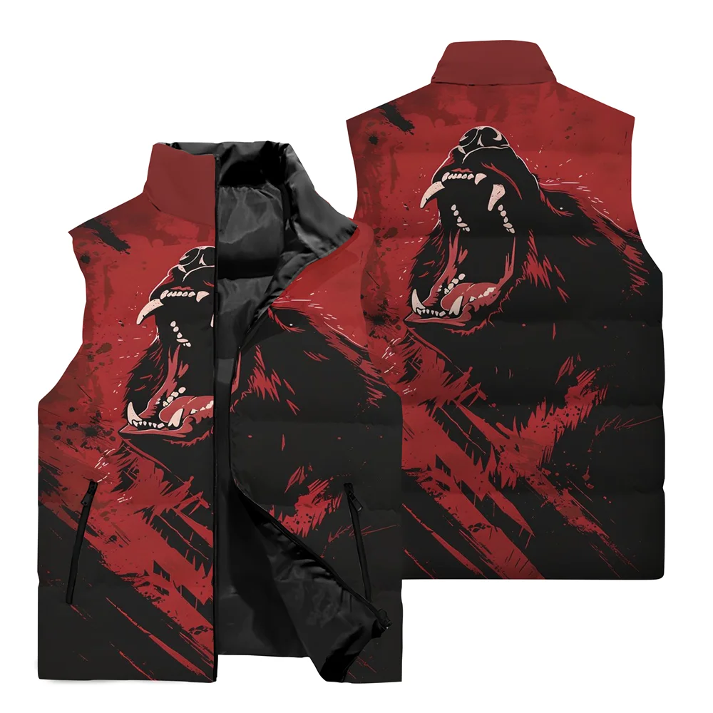 Жилет мужской с 3 принтами тигров уличная мода куртка без рукавов уличный стиль