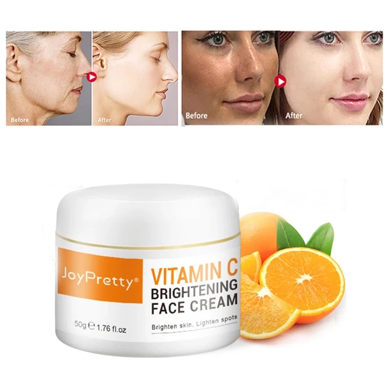 50ML Vitamin C Skin Cream and Serum Hyaluronic Acid Whitening Moisturizing Brightening Nourishing Skin Serum