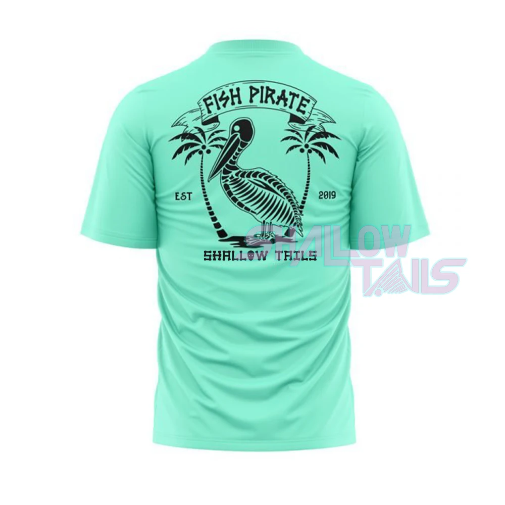 

Shallow Tails Fishing Shirt Men Short Sleeve Shirt Fishing Apparel Outdoor T-shirt Sun Protection Breathable Angling Clothing