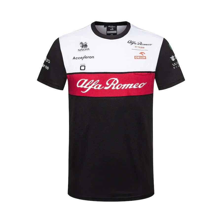 

Camiseta de carreras en 3D para hombre, ropa de calle moderna con cuello redondo, manga corta, de gran tamaño