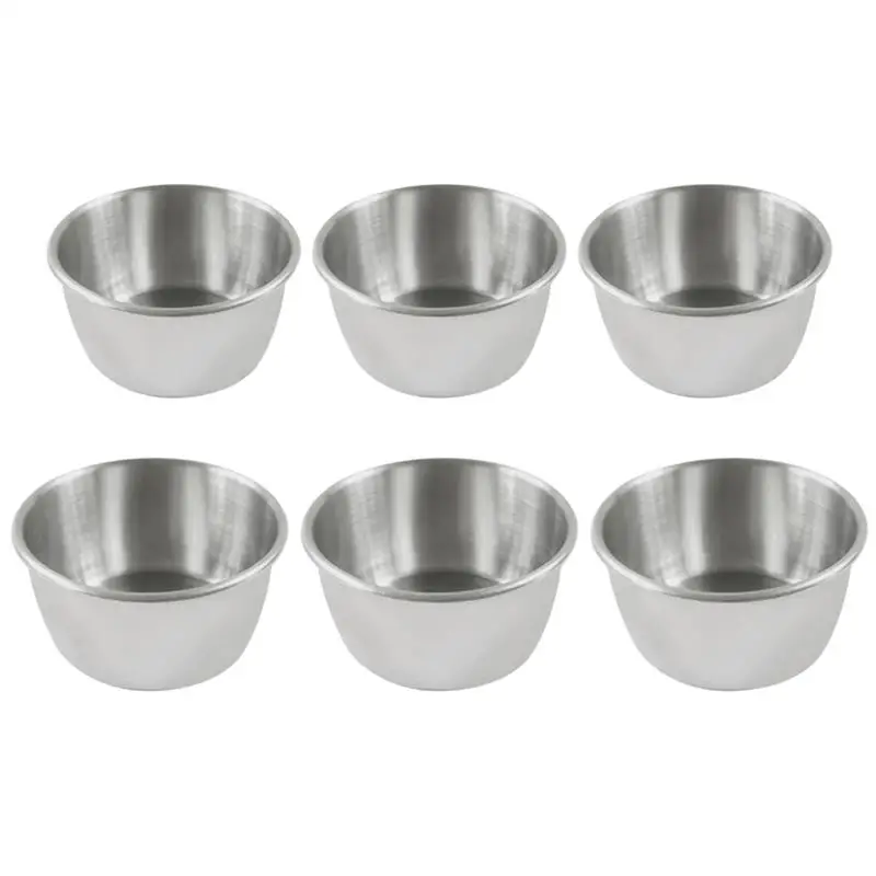 

6pcs Stainless Steel Snack Sauce Cups Condiment Sauce Cups Sauce Dipping Holder
