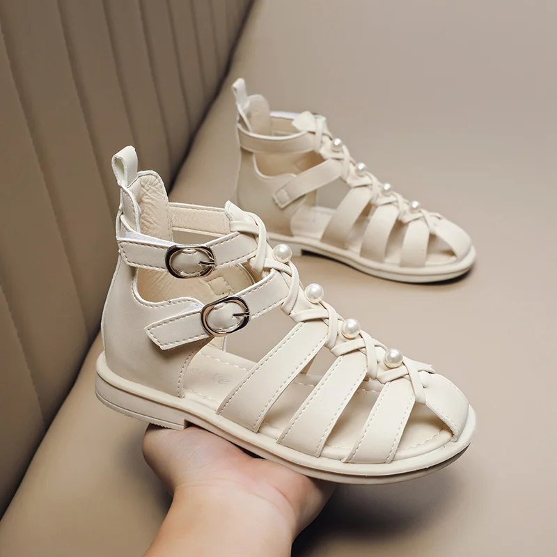 

Летние сандалии для девочек, новинка 2022, модная пляжная обувь с открытым носком, Симпатичные высокие сандалии для малышей, красивая обувь в римском стиле для принцессы, бесплатная доставка