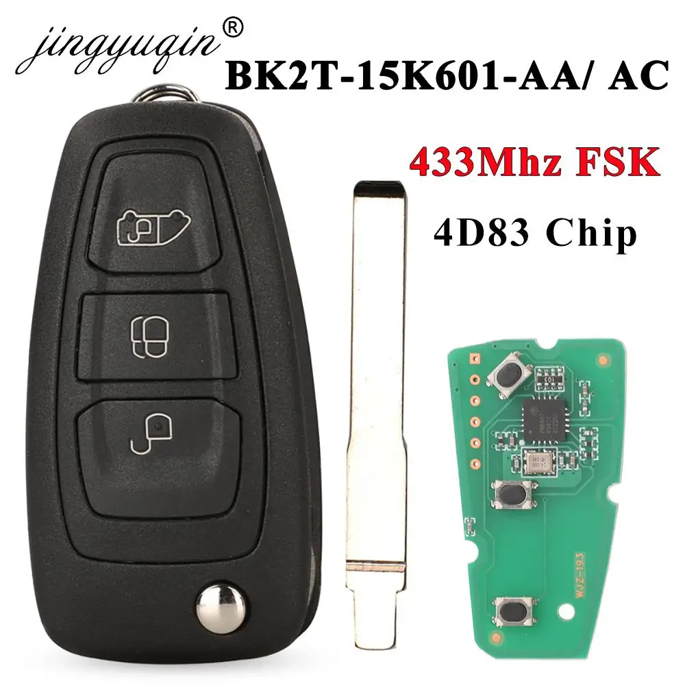 

Jingyuqin BK2T-15K601-AA/ AC 434 МГц ASK 4D +(83) чип автомобильные ключи для Ford Tourneo Transit Custom Flip Key Fob Aftermarket