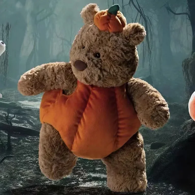 

New Halloween Anime Figures Barcelona Bear Pumpkin Dressed Plush Kawaii Model Doll Peripherals Figure Manga Collection Gift Toy