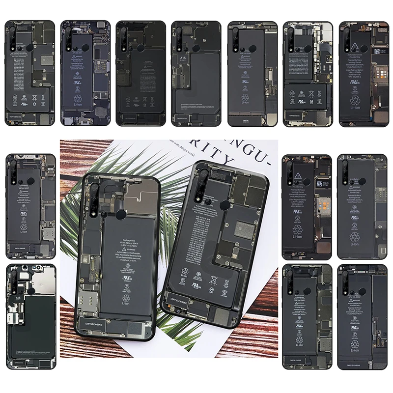

Battery Circuit board Phone Case For Huawei P50 Pro P30 P40 Lite P40Pro P20 lite Mate 20 Pro Nova Y70 Y90 9 SE P Smart Funda