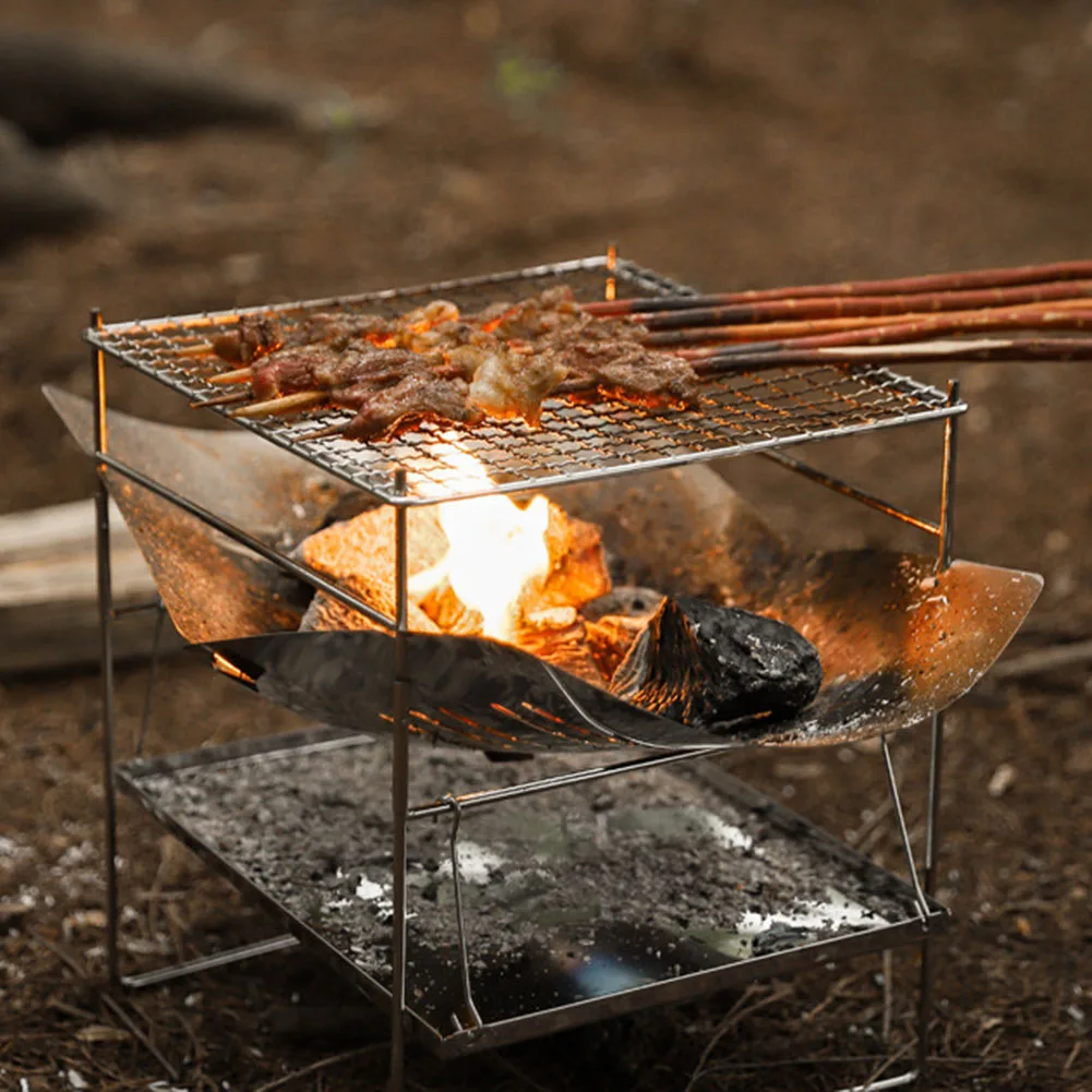 

Outdoor Burning Stove Camping Grill Folding Firewood Stove Burning Frame Grill Outdoor Stove Accessories Camping Supplies